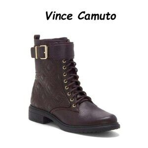VINCE CAMUTO  Toralina Combat Leather Lace-Up Boots, Sz 7, NIB